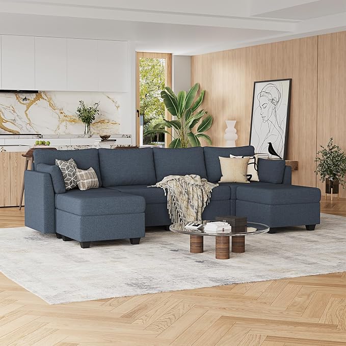 Huatean Home 114.17" Modular Sectional Sofa, 6 Seat Modular Couch - Image 5