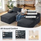 96" Cloud Sectional Couch U-Shaped Chaise - Image 3