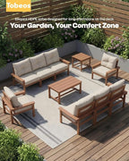 HDPE 7 Piece Patio Furniture Set, All-Weather Outdoor Couch Set - Image 8