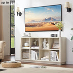 Joaxswe 8 Cube Storage Bookcase, Wood Low 2-Tier Cubby Console Bookshelf - Image 6