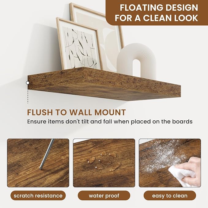 fuqing Floating Shelves for Wall, Wall Mounted Wood Floating Shelf - Image 5