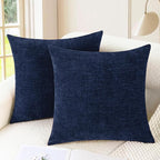 CaliTime Decorative Couch Throw Pillow Covers 20 X 20 Inches Navy Blue | Pack by CaliTime