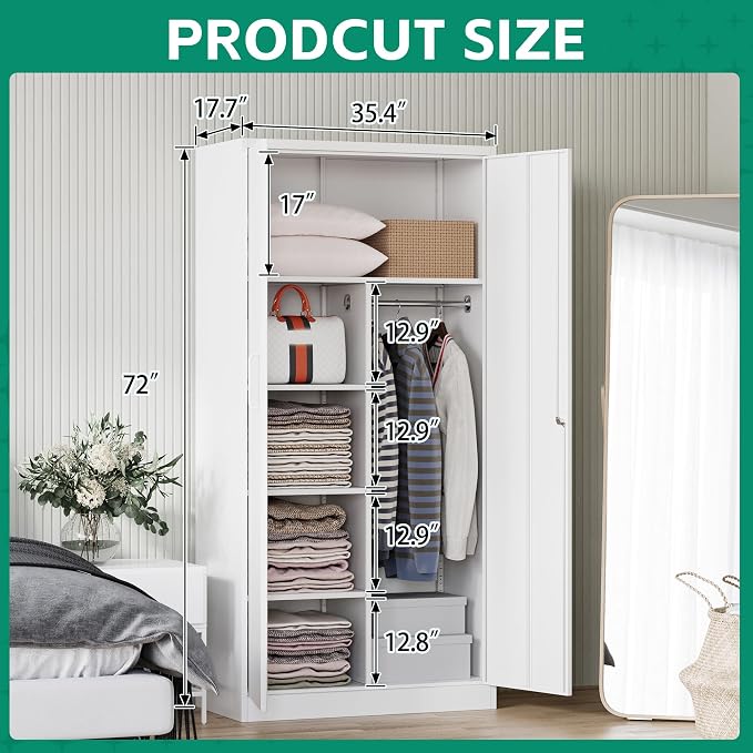Letaya Metal Locker, Steel Wardrobe Storage Cabinets - Image 5