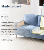 Kingfun Living Room Furniture Sets, 3 Seater Couch and Loveseat, Mid Century - Image 3