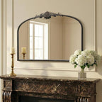 Besdomus Vintage Arched Black Mirror: 32"x24" French Large Black Vintage Wall - Image 6