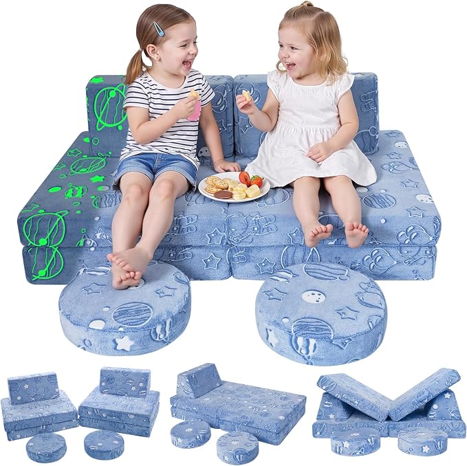 MeMoreCool Kids Couch, 8-Piece Modular Play Couch by MeMoreCool