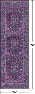 Washable Plum Purple Runner Rug 2x6 - Image 2