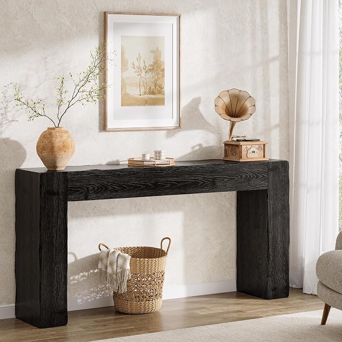 Solid Wood Console Table, 63-Inch Farmhouse Sofa Table Behind Couch - Image 6