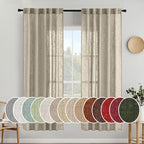 MIULEE Oatmeal Linen Curtains 52x72 Inch 2 Panels by MIULEE