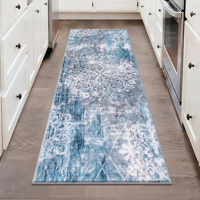 HEBE Hallway Runner Rug 2'x5', Washable Non Slip Kitchen Rug Runner | Soft Boho by HEBE