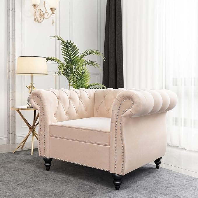 QHITTY 2 Piece Living Room Set, Sectional Chesterfield Sofa Chair Contemporary - Image 7