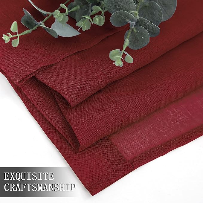Tollpiz Sheer Curtains Linen Textured Bedroom Curtain Sheers Light Filtering - Image 7