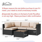 Patio Furniture Sets, 5 Piece Outdoor Sectional Sofas, Wicker Rattan Outdoor - Image 7