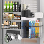 Magnetic Spice Rack for Refrigerator, 7 Pack Metal Magnetic Shelf, Moveable by DTUQYX