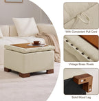 WUTUTUEE 24" Fabric Square Storage Ottoman - Image 5