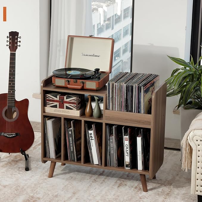 Record Player Stand, Large Record Player Table Cabinet - Image 4