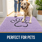 OLANLY Dog Door Mat for Muddy Paws 30x20, Paw Print Design Chenille Mud Mat | - Image 6
