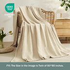 EMME Muslin Blankets for Adults Throw Blanket for Couch Breathable Gauze Soft - Image 4