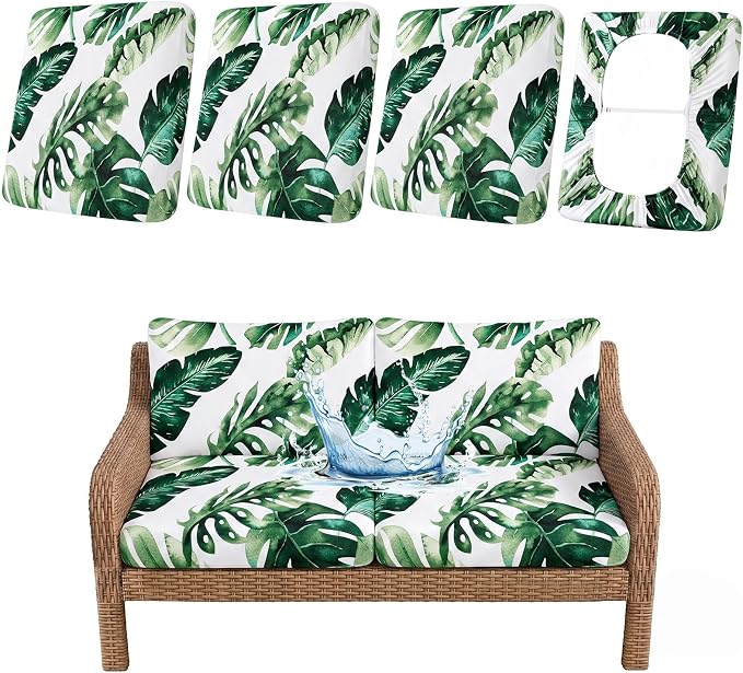 Waterproof Outdoor Cushion Covers, Stretch Patio Slipcovers | UV Resistant by hyha