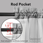 Simplebrand Grey Sheer Curtains 72 Inches Long 2 Panels - Image 8