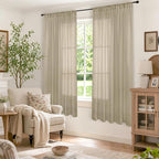 BGment Camel Linen Curtains 63 Inches Long - Image 2