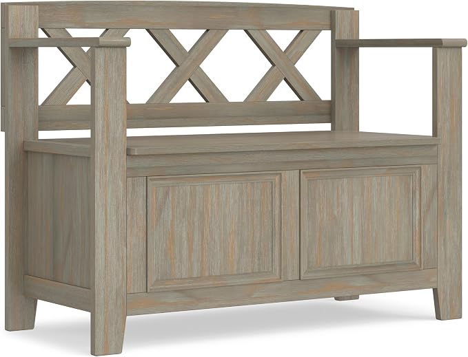 SIMPLIHOME Amherst Entryway Storage Bench by SimpliHome