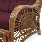 Malibu Lounge Set of 4: 2 Natural Rattan Wicker Chairs, Three-Seater Sofa - Image 7