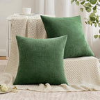 MIULEE Moss Green Chenille Couch Throw Pillow Covers, 20x20 | Set of 2 - Image 5