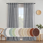 MIULEE Grey Linen Curtains 52x108 Inches Long by MIULEE