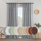 MIULEE Grey Linen Curtains 52x96 Inch Long by MIULEE