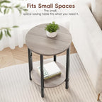 Vagusicc Side Tables Small End Tables, 2 Tier Couch Side Table, Small Round - Image 8
