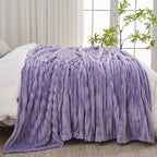 NEWCOSPLAY Fleece Ribbed Cozy King Blanket - Image 4