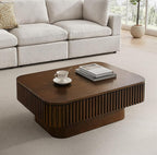 Lift Top Coffee Table for Living Room, Rectangle Handmade Solid Wood Strips - Image 8