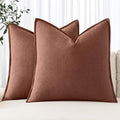 MIULEE Decorative Linen Euro Sham Pillow Covers 24x24 Autumn Glaze | Boho by MIULEE