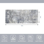 3x7 Kitchen Runner Rug – Washable Non-Slip Modern Abstract Neutral Carpet - Image 2