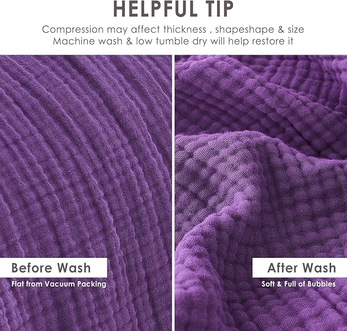 EMME Muslin Blankets for Adults Throw Blanket for Couch Breathable Gauze Soft - Image 7