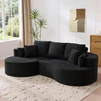 106'' Sectional Curved Sofa Sponge Couch by JJKFurniture-kevinplus