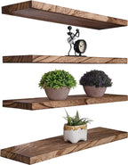 YYWUOJJ Wood Floating Shelves for Wall Decor, Rustic Wall Shelves for Bedroom by YYWUOJJ