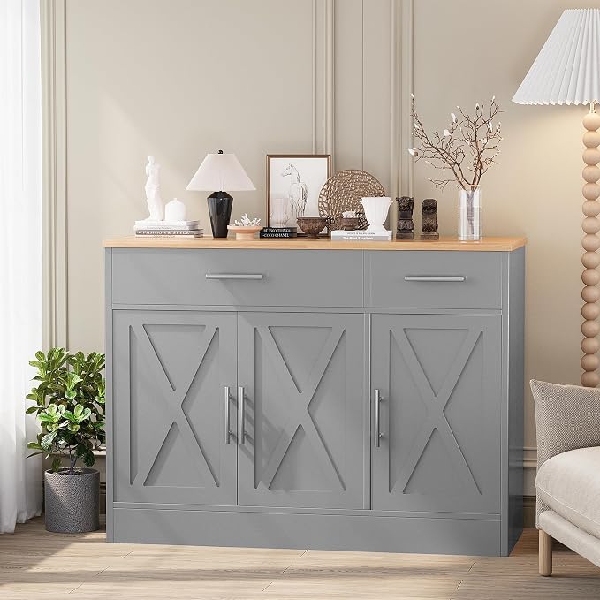 Shintenchi Modern Farmhouse Sideboard Buffet Cabinet - Image 2