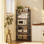 Organization and Storage, 5 Tier Bookshelf, Tall Bookcase - Image 4
