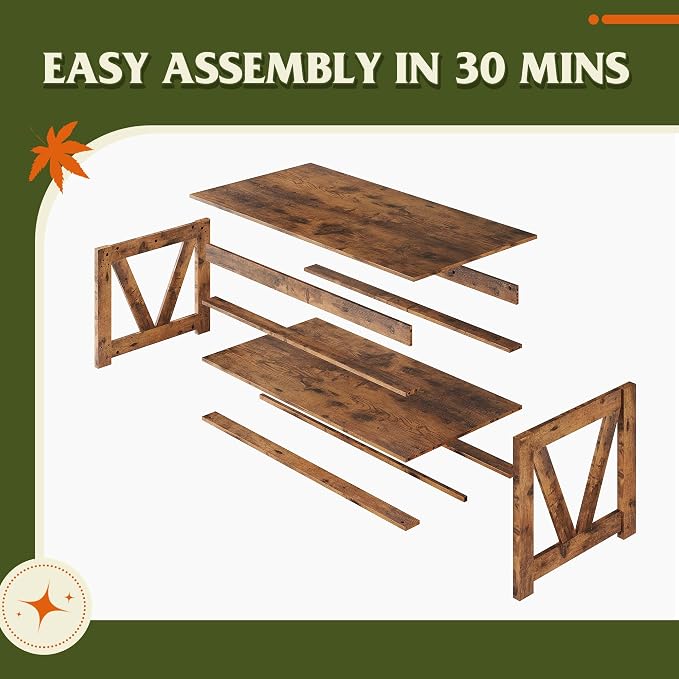 WLIVE Coffee Table, Wood Center Table - Image 9