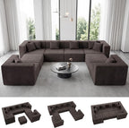 MONVANE Modular Sectional Sofa, Oversized 8 Seat Convertible U Shaped Couch by MONVANE