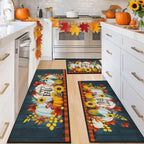 HEBE Fall Kitchen Rugs Set of 3, Washable Pumpkin Kitchen Mats - Image 9