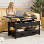 SYESWAY 42'' Lift Top Coffee Table, 4-in-1 Multifunctional Lift Coffee Table - Image 2