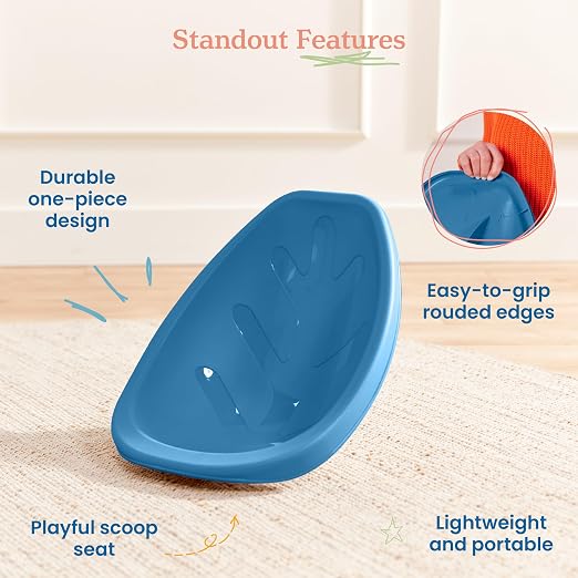 ECR4Kids Plastic Leaf Scoop Floor Rocker Seat, Classroom Furniture, Peacock Blue - Image 5