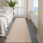 Hallway Runner Rug Extra Long Kitchen Runner Washable Brown 2x10 ft | Boho - Image 8