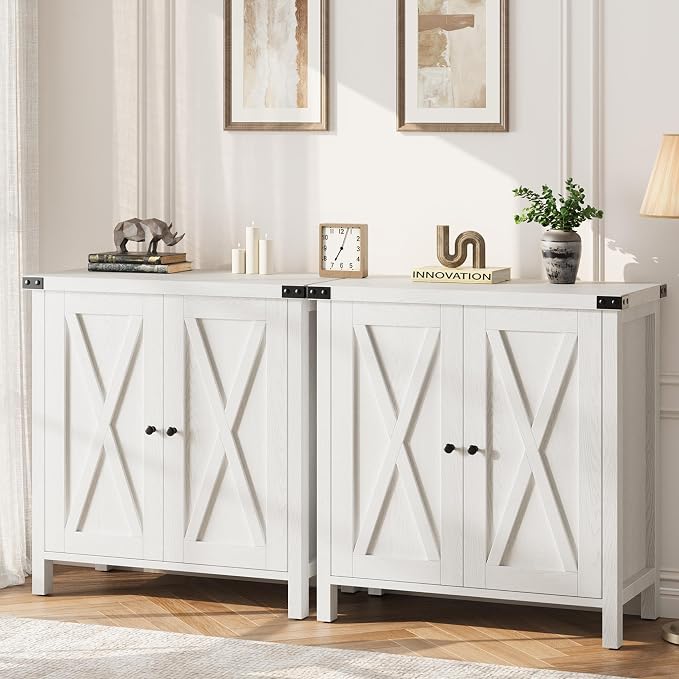 GarveeHome Small Storage Cabinet, Farmhouse Sideboard Buffet Cabinet by GarveeHome
