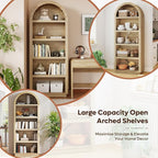 Bestier 76" Tall Arched Bookcase, 5 Tier Arched Bookshelf - Image 9