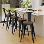 Andeworld Metal Bar Stools Set of 4, 24 inch Counter Height Barstools - Image 5