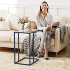 Easy Paws C Table End Table Set of 2, Glass Couch Side Table, Tempered Glass - Image 6